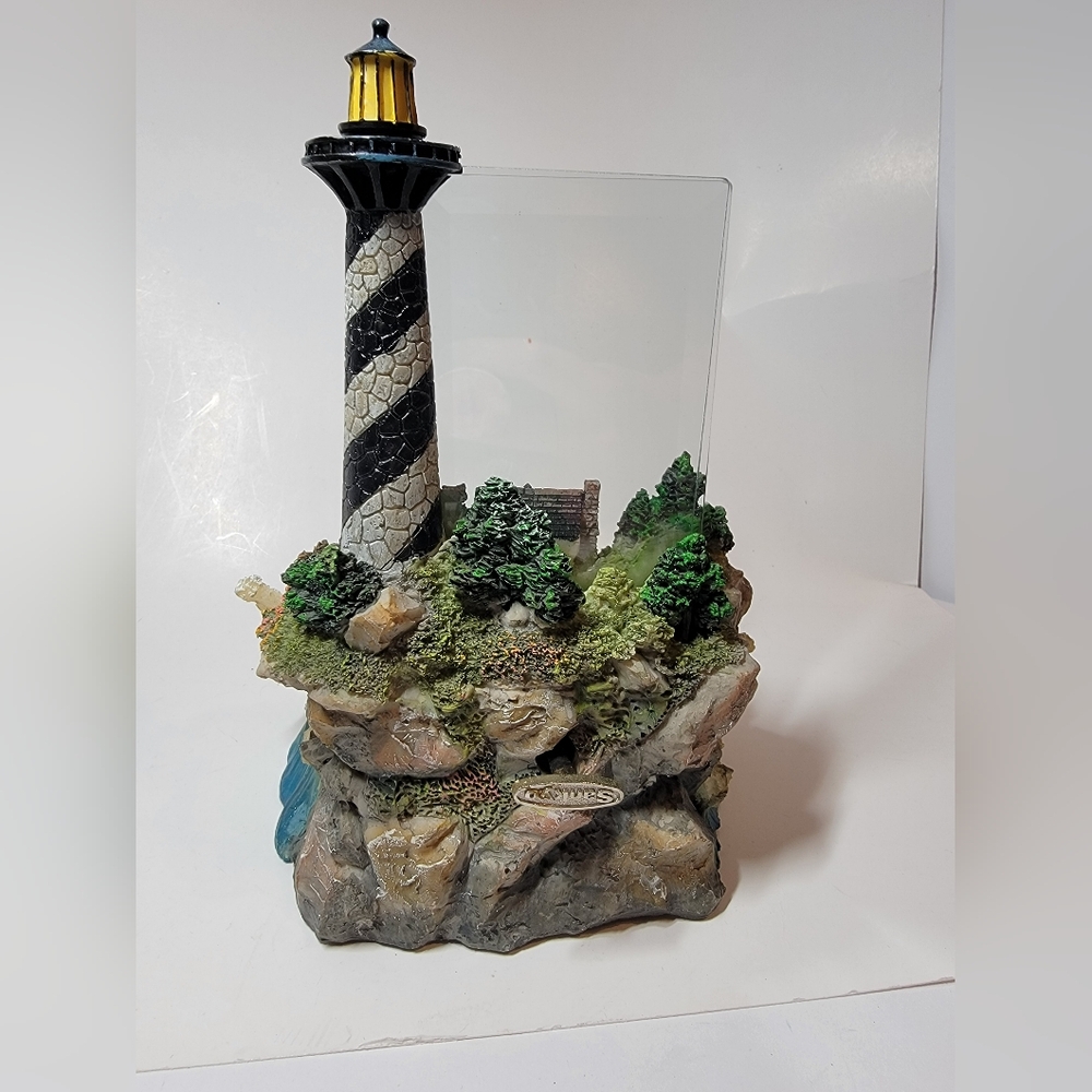 Lighthouse Vintage Wind Up Musical Picture Frame Sankyo - Picture 2 of 6